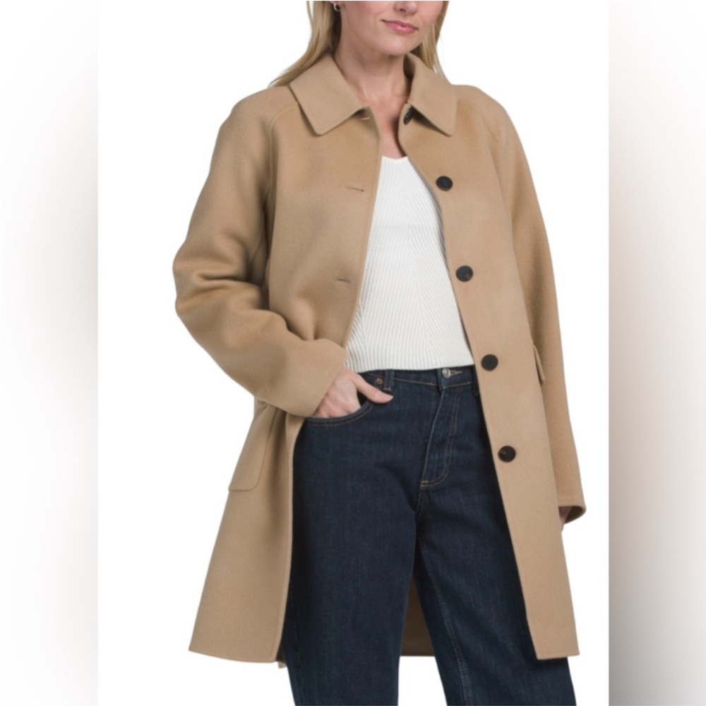 Theory Tan Caban Patch Wool Coat NWT
